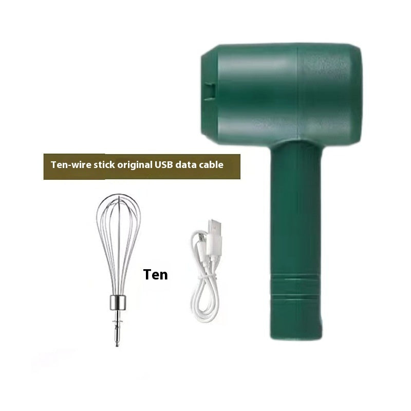 Electric Whisk Wireless Handheld Rechargeable Cream Mixer Kitchen Gadgets - PAWSHY  Single-Stick-Dark-Green-Egg-Beater