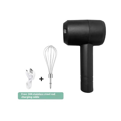 Electric Whisk Wireless Handheld Rechargeable Cream Mixer Kitchen Gadgets - PAWSHY  Single-Stick-Black-Egg-Beater